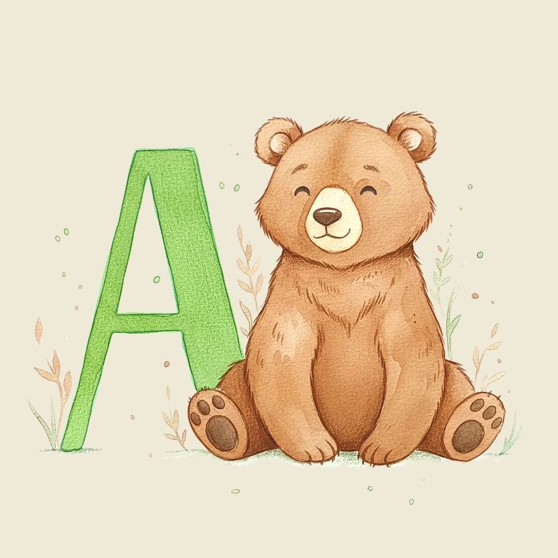 Alphabet Bär mit Großem A
