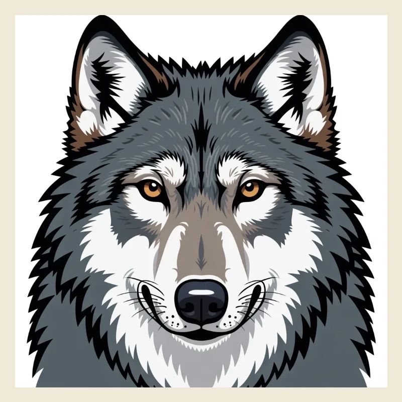 Wolf Illustratives Porträt
