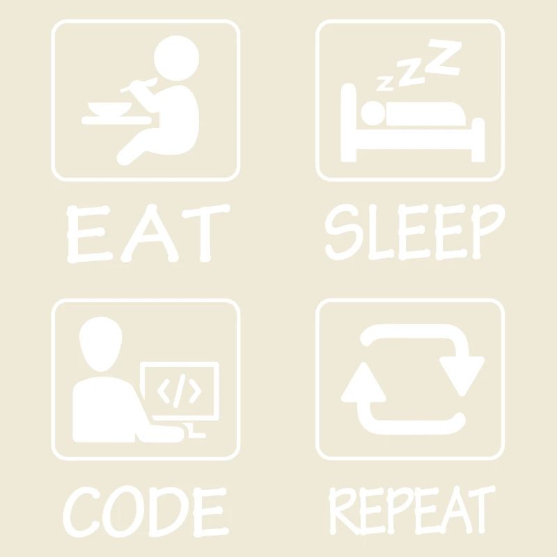 Essen Schlaf Code Wiederholen