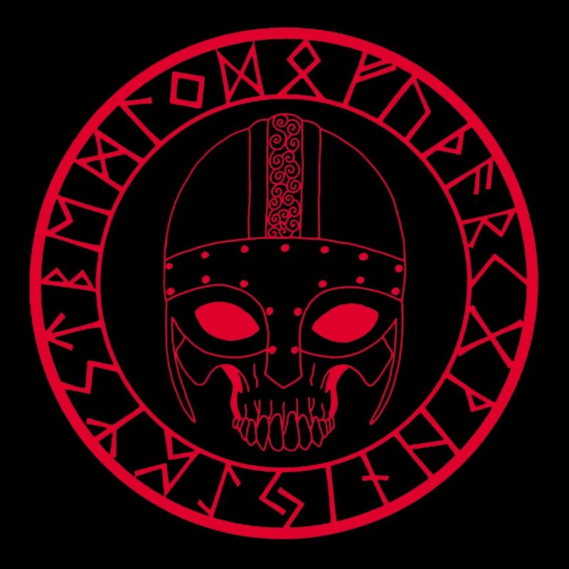 Wikinger Schädel (Rot)