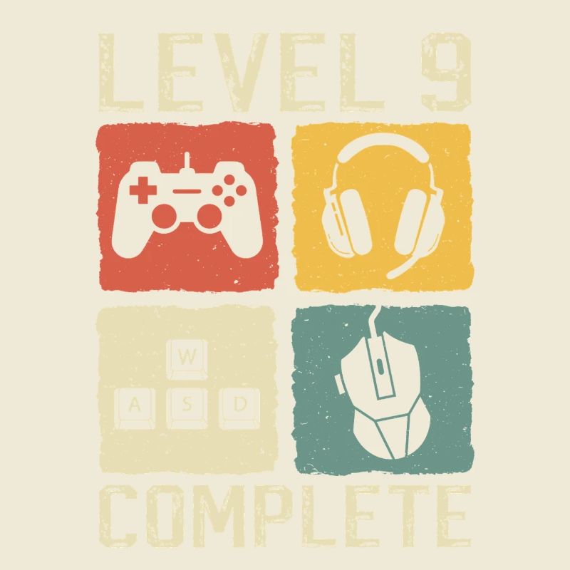 9° Compleanno Livello 9 Giocatore completo 9 anni