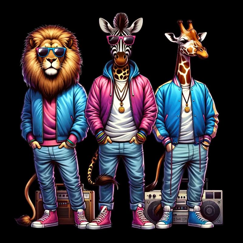 Three stylish anthropomorphic animals