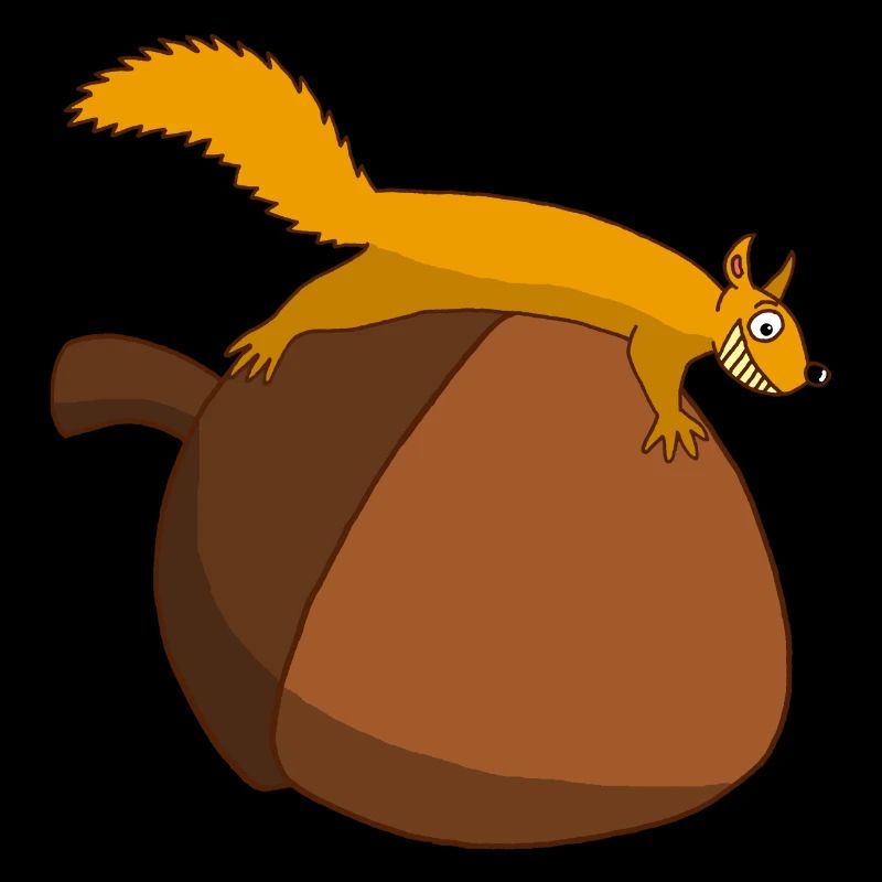 Das Eichhörnchen gegen die Eichel