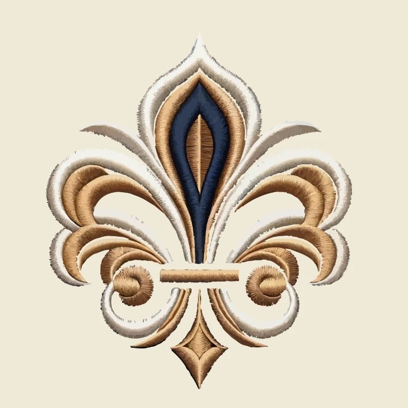 Broderie Élégante Fleur-de-Lys