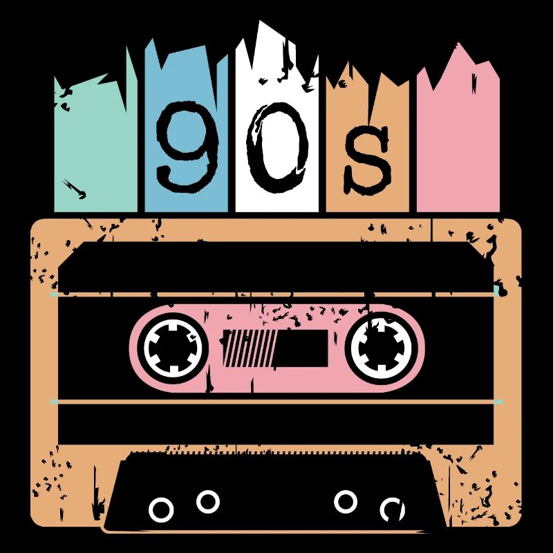Cassette Music 90s 1990s Used Look Classic Logo