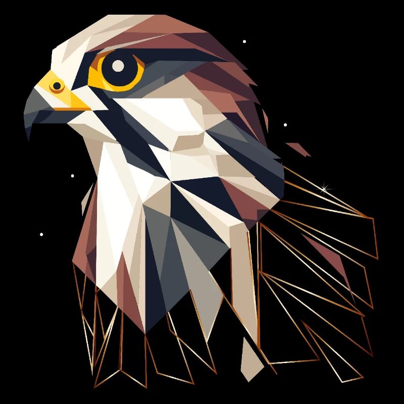 Geometric falcon – elegance and precision