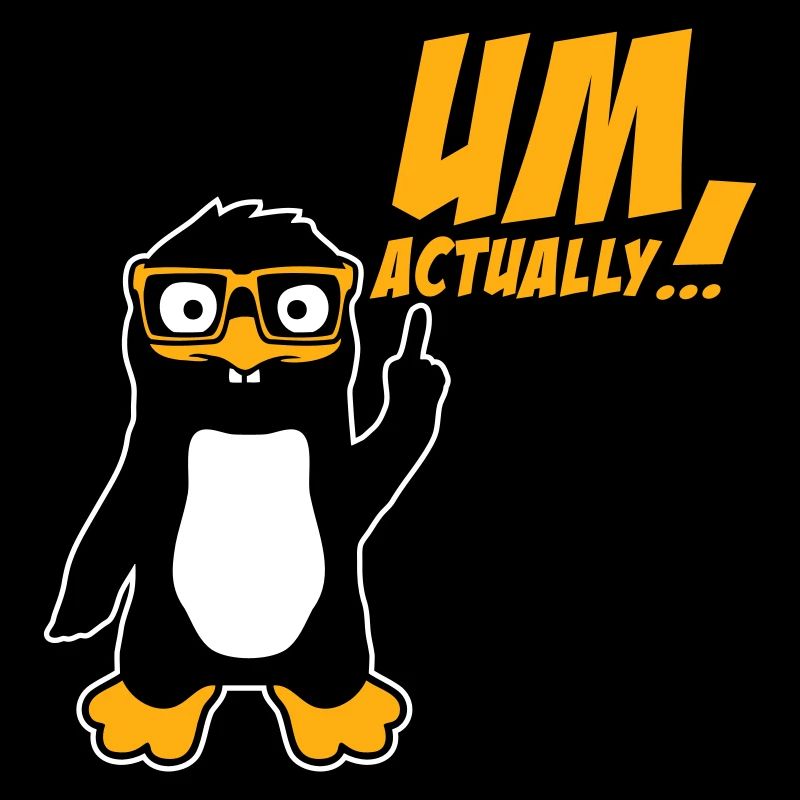 Pinguin Um Actually Lustig Nerd Klugscheißer Logo