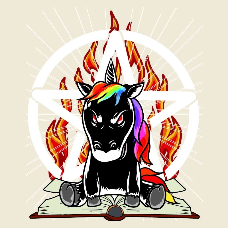 Satan Unicorn Pentagram Devilish Mythical Creature Evil