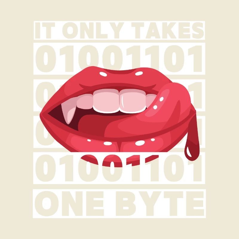 Bit Bytes Binary Computer Nerd, Vampire, Saying, Pun
