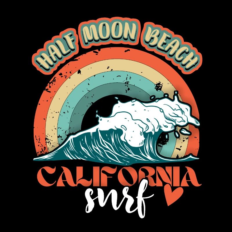 Half-Moon-Beach, Half-Moon, Vintage-Welle, USA