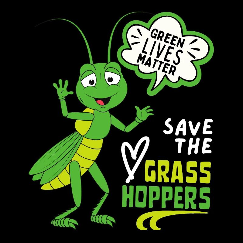 Comic grasshopper, funny saying locust