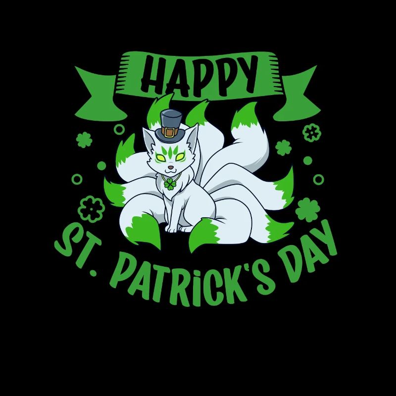 St Patrick's Kitsune - Happy St Patrick's Day