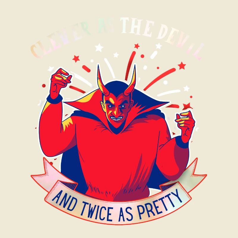 Teufel-Devil lustiger Spruch, Comic Style