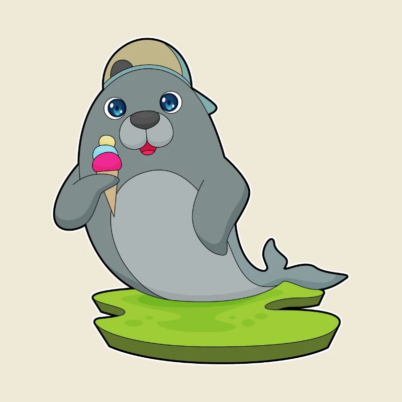 Cornet de crème glacée Seal