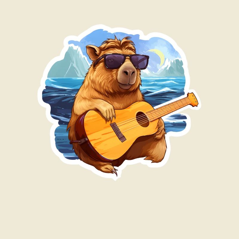 Capybara Guitar Playing