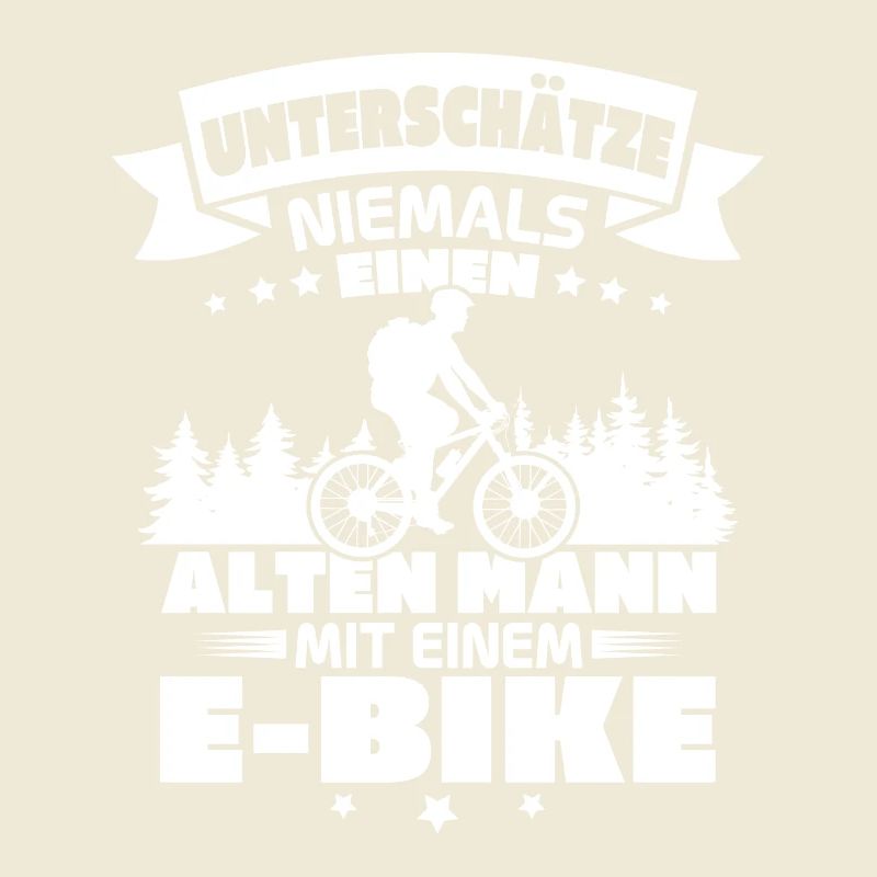 Alten mann mit einem e bike