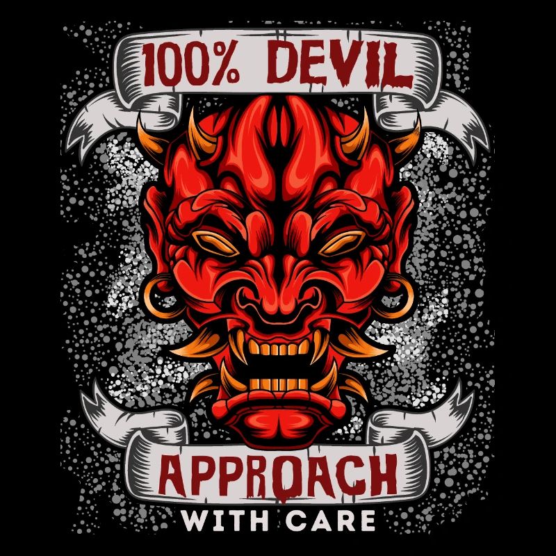 Devil Satan, funny devil saying in comic book style