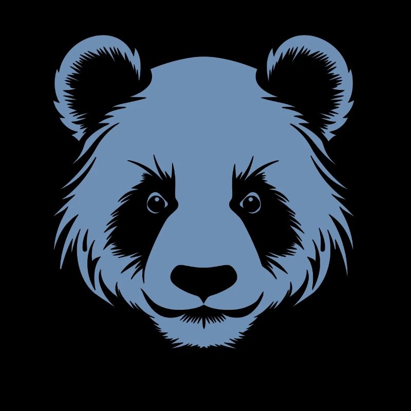 Panda Silhouette Kopf Portrait