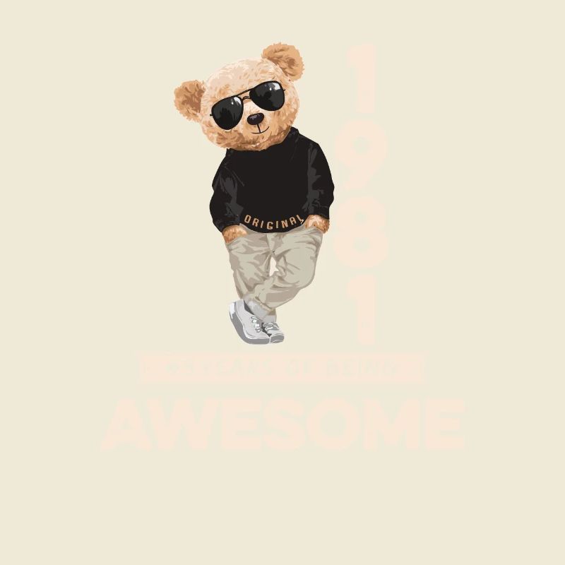 1981 Birthday Teddy Bear Being Awesome Orignal