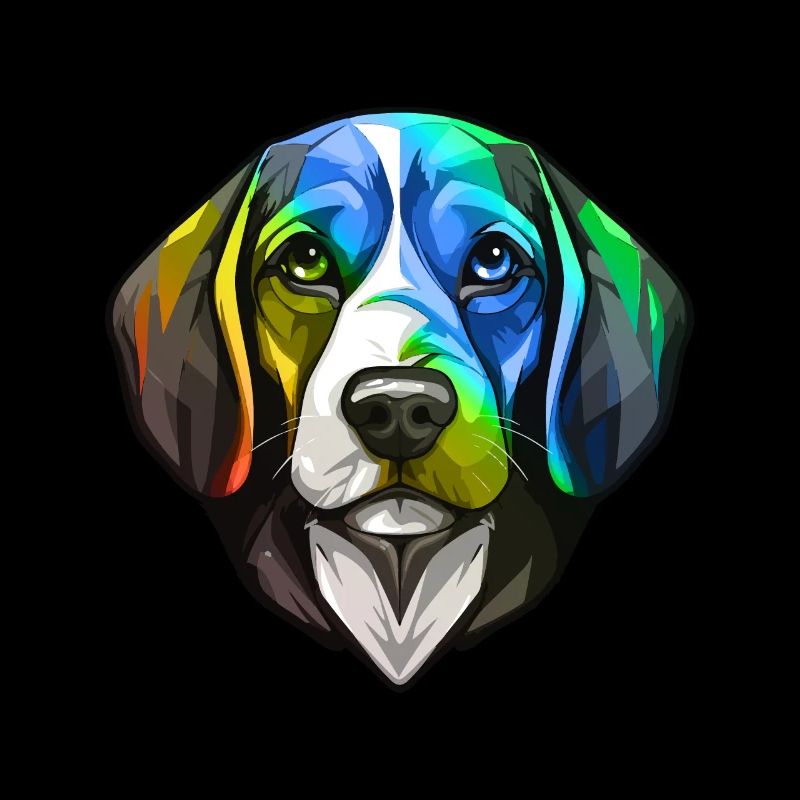 Beagle Dog Head Colorful