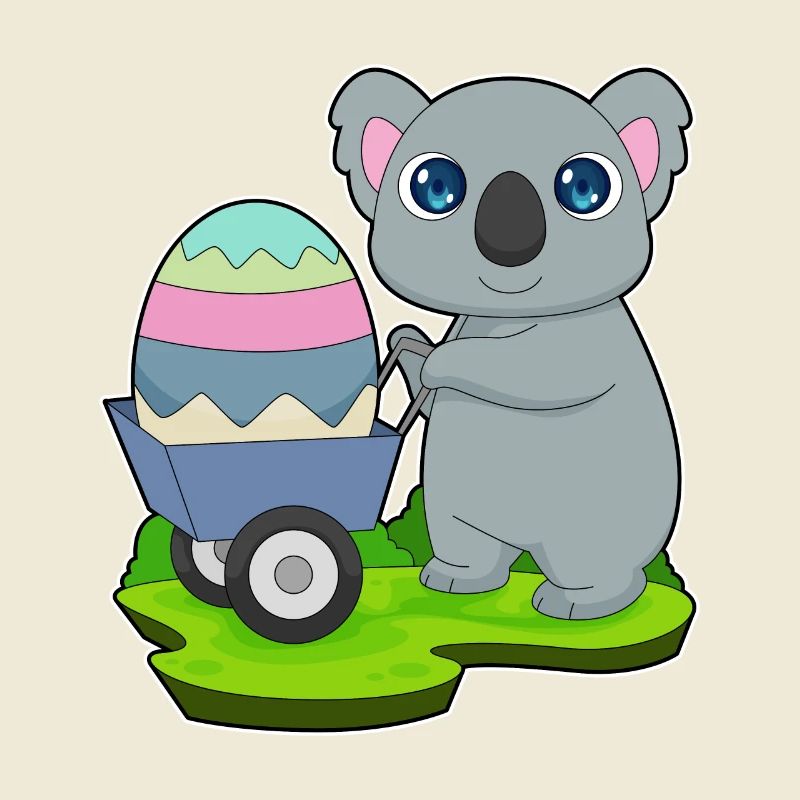 Koala Easter Easter Egg Wheelbarrow