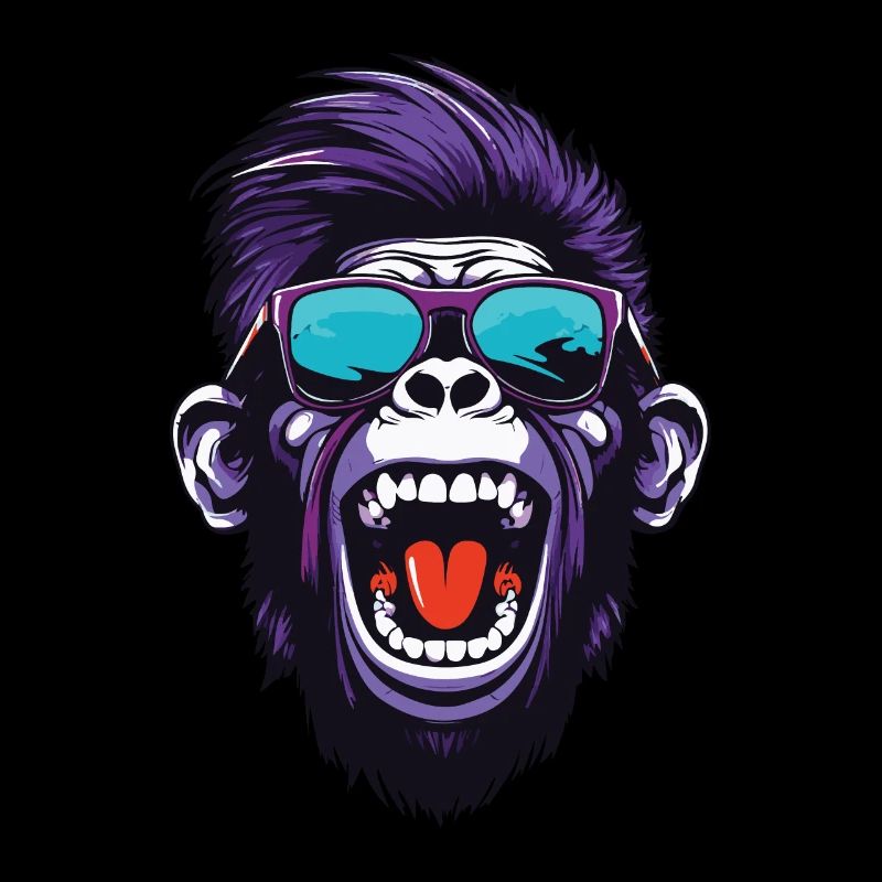 Monkey Head Portrait Funny Party