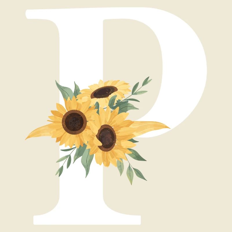 Buchstabe p Blumen-Sonnenblume