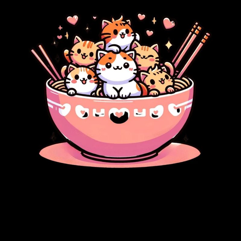 Chaton Noodle Lover Japonais Mignon