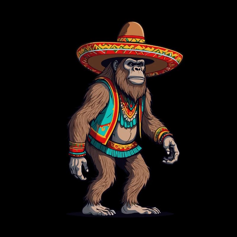 Mexican Bigfoot Sasquatch With Sombrero