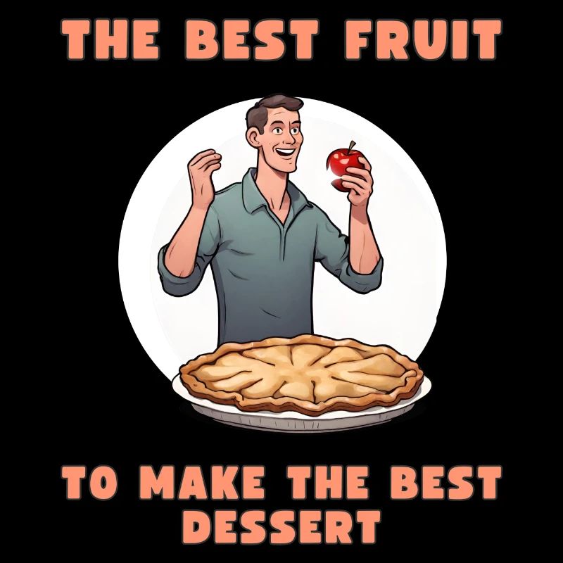 Animierter Mann, der einen Apfelkuchen isst