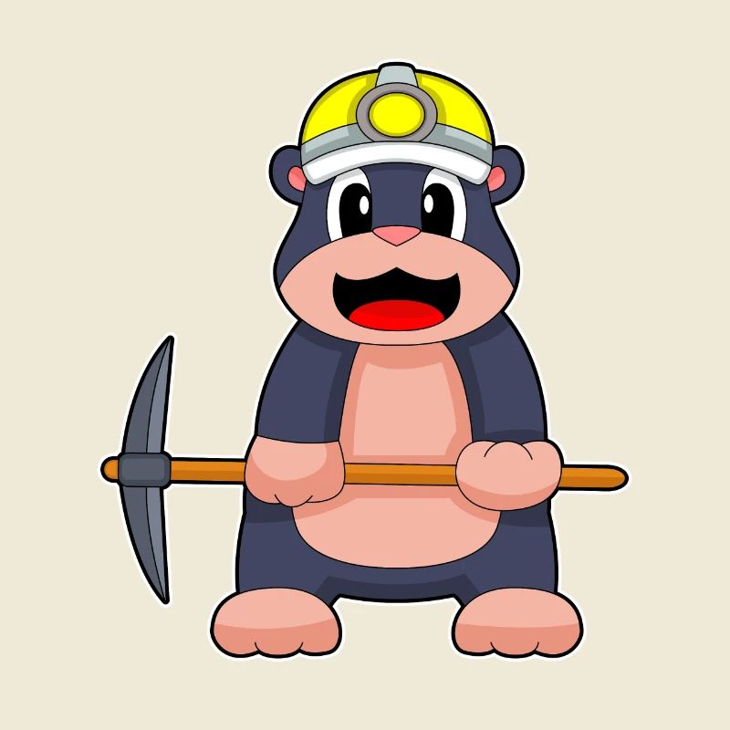 Mole, Miner, Pickaxe, Mining