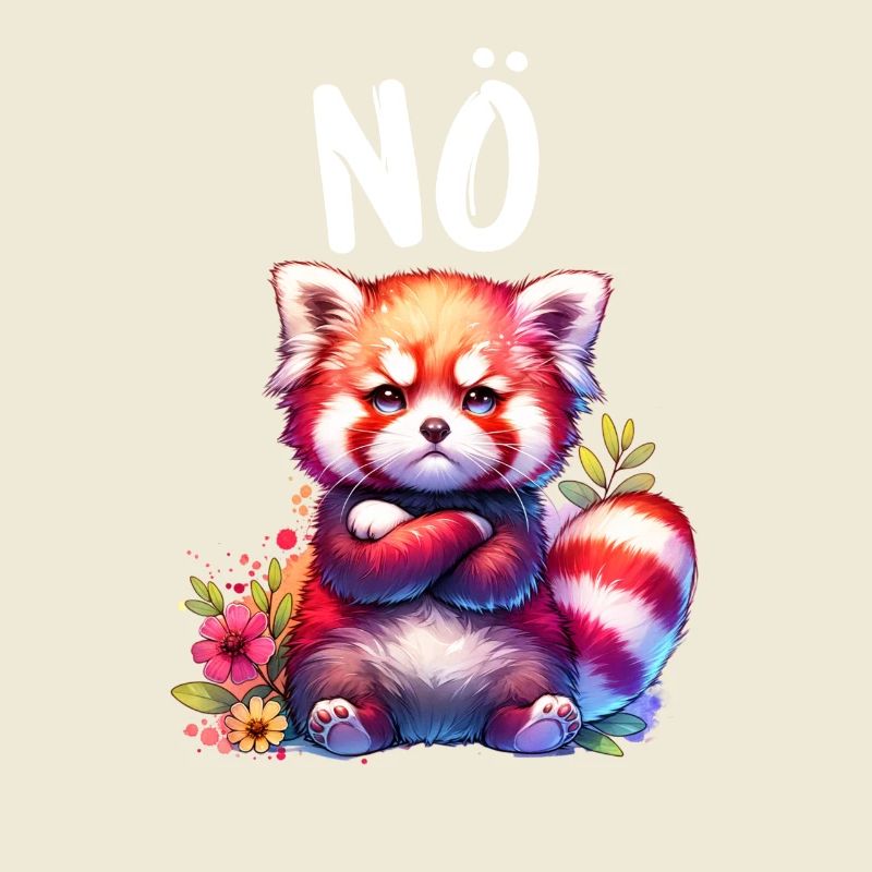 Red Panda Funny Saying Nope Fire Fox
