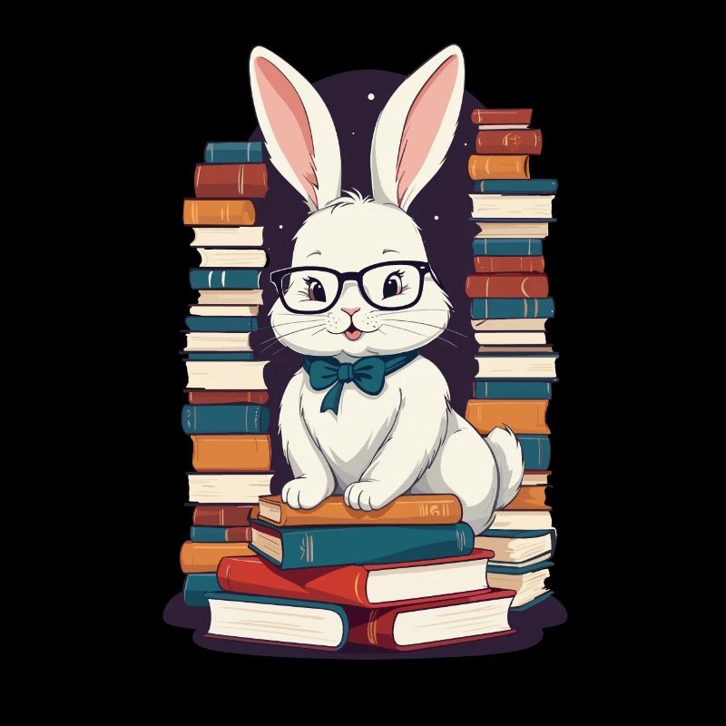 Lapin de lecture Passionné de livres