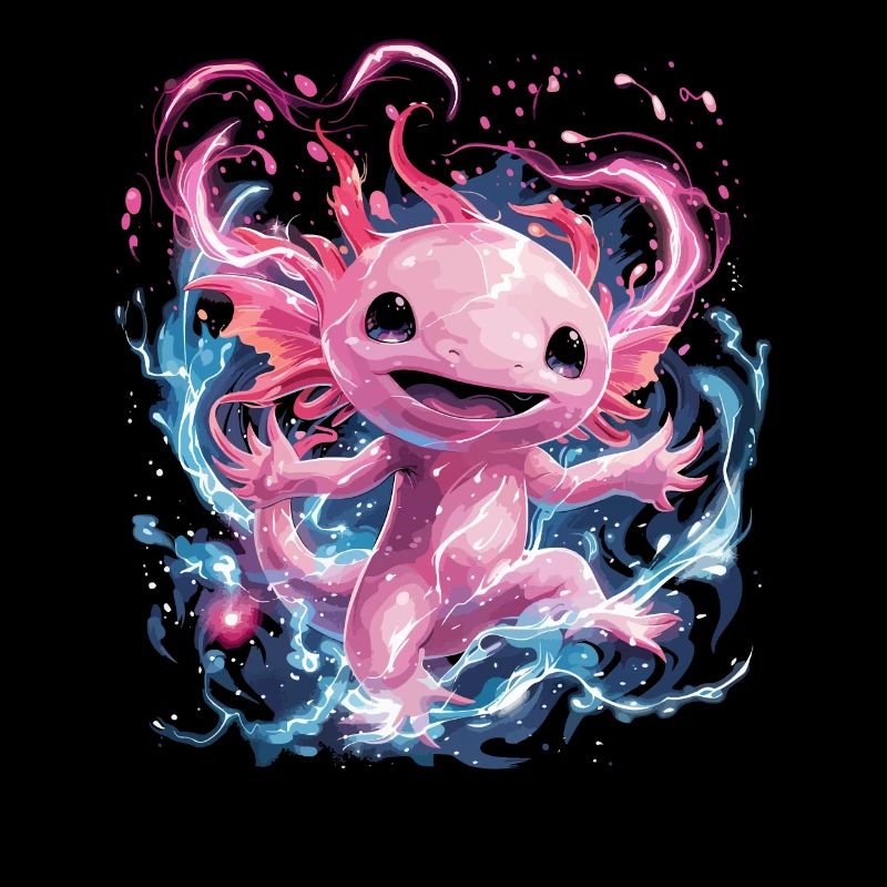 Magical Axolotl with Glowing Energy