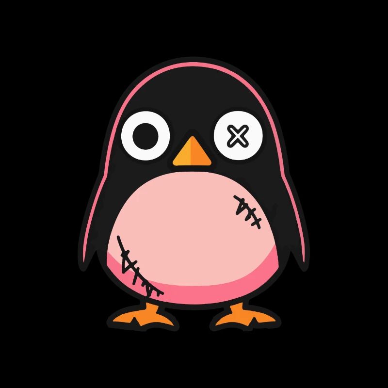 Pinguin Halloween Comic Zombie