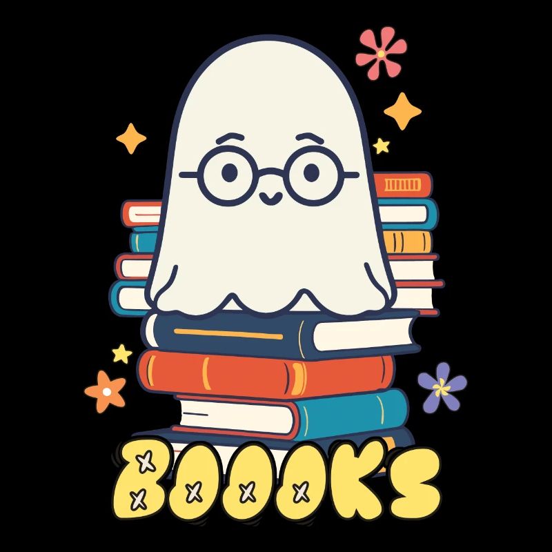 Cute Book Lover Ghost
