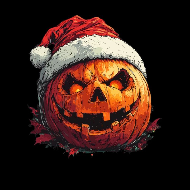 Halloween Gift Pumpkin with Santa Hat Decoration