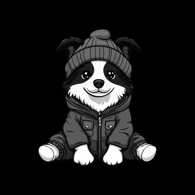 Border Collie Chien Hiver