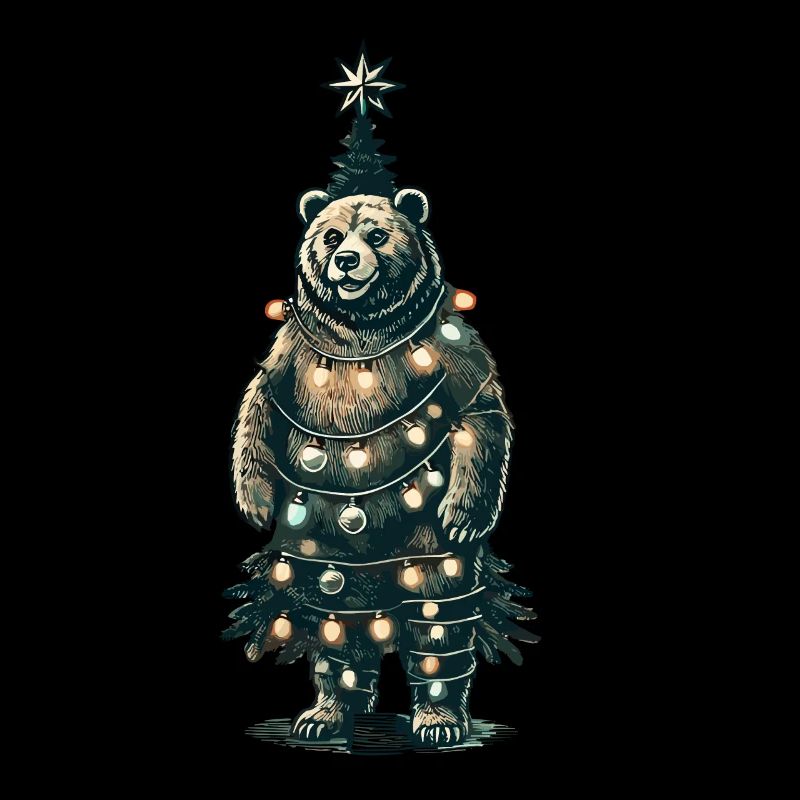 Ours de Noël décoré de lumières