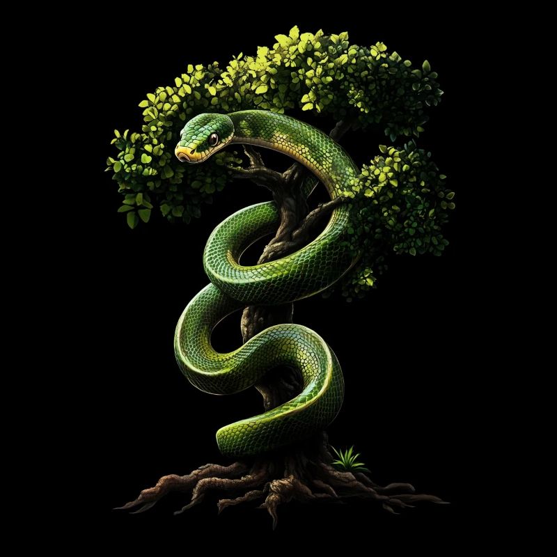 Arbre vert Python Serpents Amoureux Terrarium