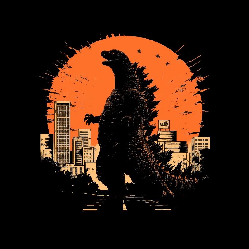 Kaiju Monster Design Sunset Geschenkidee