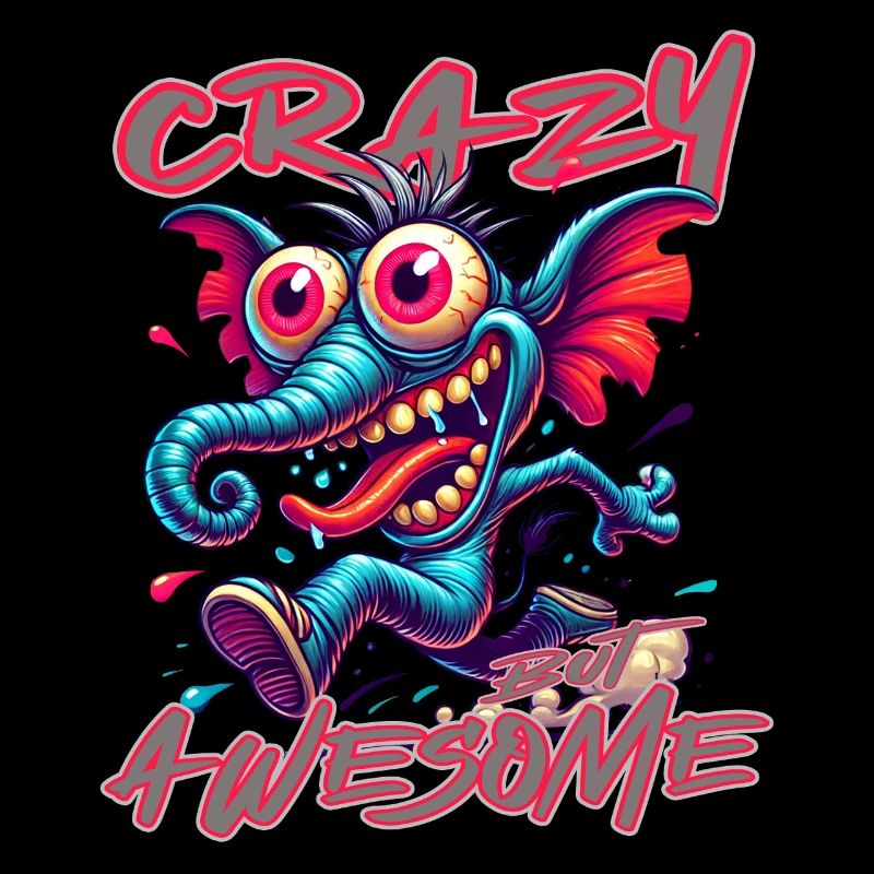 Crazy but Awesome - Style bande dessinée éléphant
