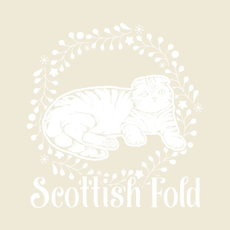 Scottish Fold Cat Vintage Design