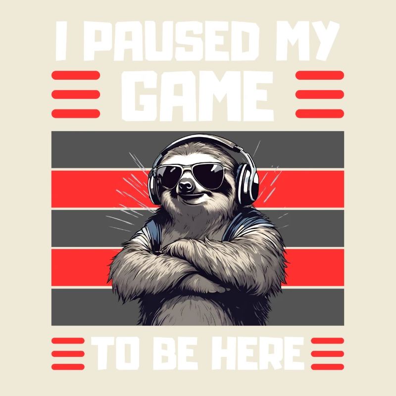 Funny Sloth Gamer Design