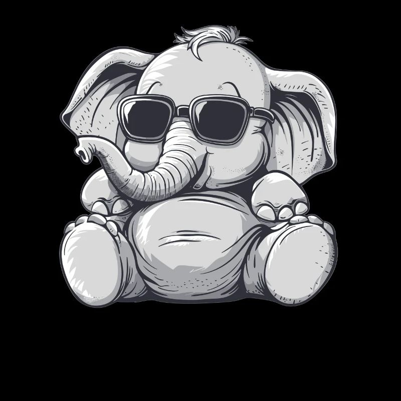 Cool elephant with sunglasses