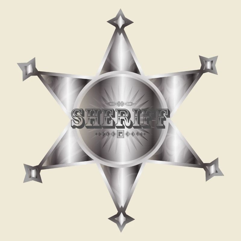 extraordinary silver-colored sheriff's star