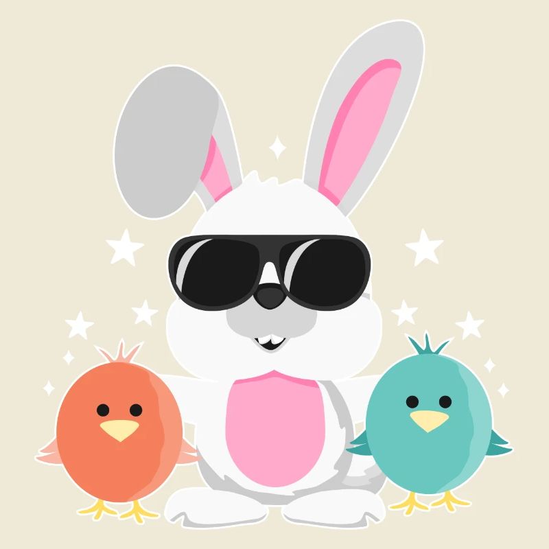 Bunny with Sunglasses, Chick, Rabbit, Easter Bunny