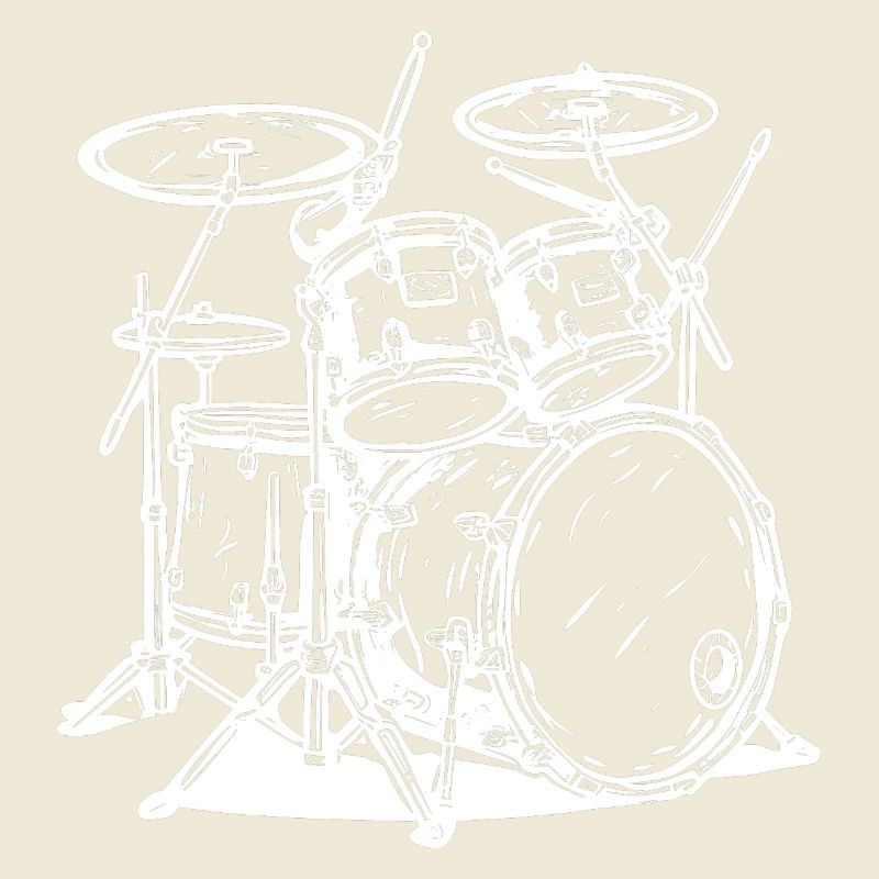 Drumkit Line Art