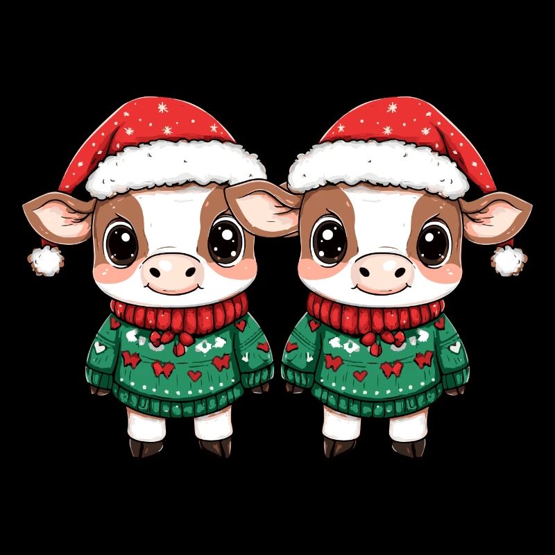 Équipe de Noël de la vache