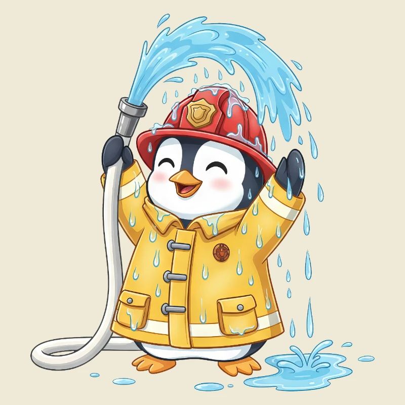 Penguin Fireman Kids Water Fun Hose